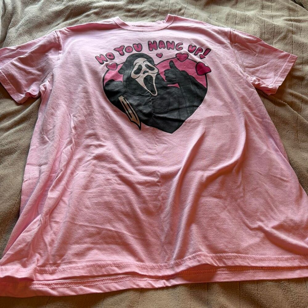 Ghost Face No You Hang Up T Shirt Pink  Size L